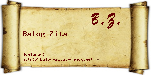 Balog Zita névjegykártya